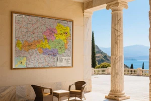 Landkarte von Österreich Politisches Plakat Büro Bildung Schule Kunst Wandbild A1 A2 - Bild 1 von 12