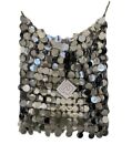 Paco Rabanne Chainmail Disc Skirt Silver Size 12