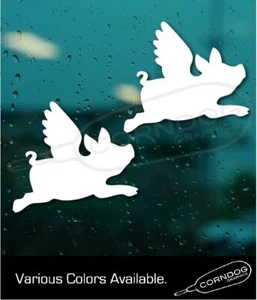 Flying Pig PAIR Decal STICKER VINYL DECAL FLY FLOYD THE IMPOSSIBLE FARM - Picture 1 of 4