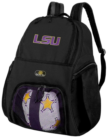 OFFICIAL LSU Tigers Soccer Backpack - LSU Volleyball Bag -SIDE SHOE POCKETS! Cover