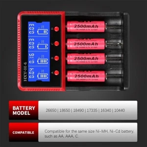 18650 Battery Charger Smart Universal Charger LCD Display for Rechargeable - Picture 1 of 6