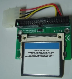 Replace Worn Out 3.5" IDE Drives with this 1GB SSD IDE 40 PIN MALE CF SSD Drive - Picture 1 of 1