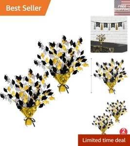 Metallic Gleam 'N Burst Graduation Centerpieces, 15” - Set of 2 in Gold & Silver - Picture 1 of 9