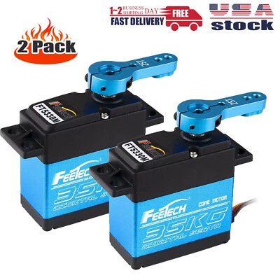 2Pcs Waterproof Full Metal Gear Digital Servo HIGH TORQUE & SPEED RC Car Se 35kg - Image 1 of 4