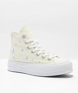 NEW Converse Chuck Taylor All Star Lift Timeless White Embroidery High Platform - Picture 1 of 3