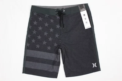 Hurley Men's Phantom Cheers Board Shorts 9" Inseam Black Stars Stripes AO2776 - Image 1 of 4