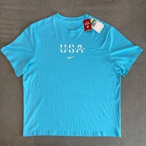 Nike Mens Paris Olympics Team USA Dri fit T-Shirt Blue FN1092- 416 SZ XLarge - Picture 1 of 7