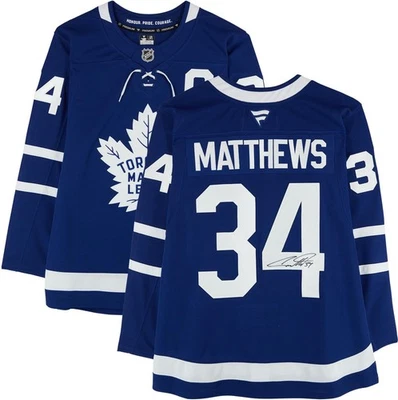 Auston Matthews Toronto Maple Leafs Autographed Blue Fanatics Premium Jersey - Image 1 of 4