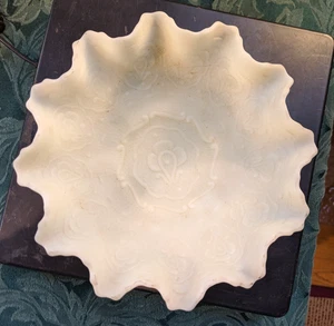 Vintage Fenton Glas hellgrün geriffelt Schüssel 8-1/2" x 2" - Bild 1 von 14