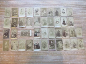 ANTIQUE CDV CARDS 1800'S LOT (41) - PHOTOGRAPHY EPHEMERA -SCOTTISH DESCENT -READ - Picture 1 of 24