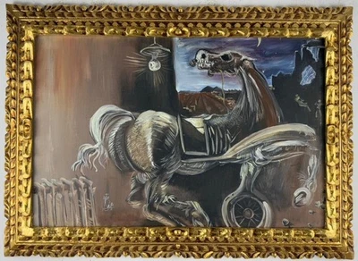 Pintura al óleo sobre lienzo de Salvador Dalí (hecha a mano) firmada y estampada Foto 1 de 4