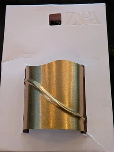 ZARA NUEVO CON ETIQUETAS Mujer SS25 Brazalete Metal Cepillado Dorado Maximalista Declaración - Imagen 1 de 8