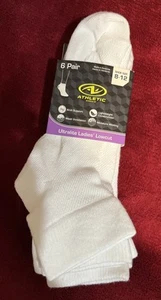 Athletic Work Ladies Lowcut 6 Pairs Ultralite Socks - White- Size 8-12 - NWT - Picture 1 of 6