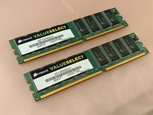 Corsair ValueSelect 2 GB (2x 1 GB) VS1GB400C3 PC-3200 400 Mhz DDR1 SDRAM DIMM - Imagen 1 de 3