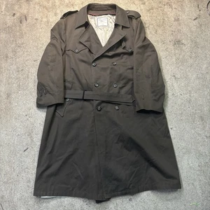 VINTAGE CHRISTIAN DIOR Men's Belted Trench Coat Wool Style Brown Size 50 - Picture 1 of 8