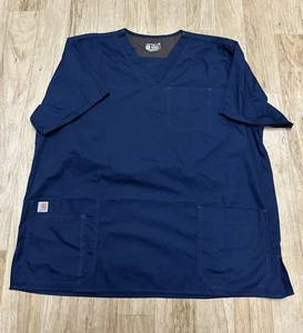 Carhartt 2XL Scrub Top Classic Fit Ripstop Bi-Swing 4 Pocket V Neck Top C15208 - Picture 1 of 6
