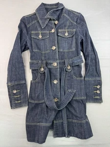 Laundry by Shelli Segal Denim Trenchcoat Damen Größe XL blau Button Down Gürtel - Bild 1 von 10