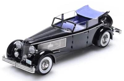 Esval 1937 Duesenberg SJ Town Car Chassis 2405 fully open windows up 1:18 Black - Image 1 of 3