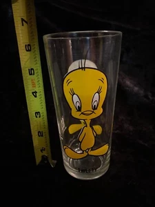 Vidrio Pepsi Looney Tunes 1973 Tweety Bird Pepsi letras negras - Imagen 1 de 2