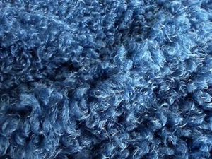 Super Luxury Faux Fur Fabric Material - CURLY ROYAL BLUE - Picture 1 of 1