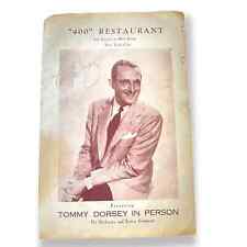 1940's Vintage Tommy Dorsey Signed Menu 400 Restaurant New York City Rare