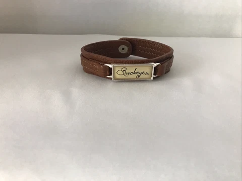 Men’s Women's Ohio Buckeyes Leather Bracelet 8 inch Cover