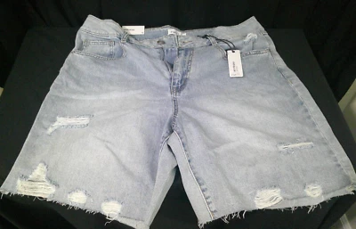 Pantalones cortos para mujer Rue 21 Boyfriend - talla 14, tiro alto, denim azul claro Foto 1 de 4