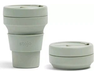 Taza Plegable Stojo 12oz Nueva Salvia Fría Caliente Reutilizable Silicona Viaje Campamento - Imagen 1 de 8