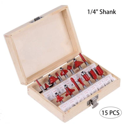 12/15st 8 MM 1/4'' 1/2'' FRÄSERSATZ NUTFRÄSER FRÄSER FÜR HOLZFRÄSER OBERFRÄSER - Bild 1 von 4