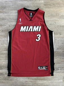Reebok Miami Heat Dwyane Wade #3 Red Swingman Jersey SEWN Men’s XL NBA 2000s - Picture 1 of 10