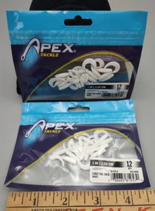 NEW Apex Tackle Curly Tail  Grub White Soft Plastic 1 inch   2 - 12 Packs - Picture 1 of 3