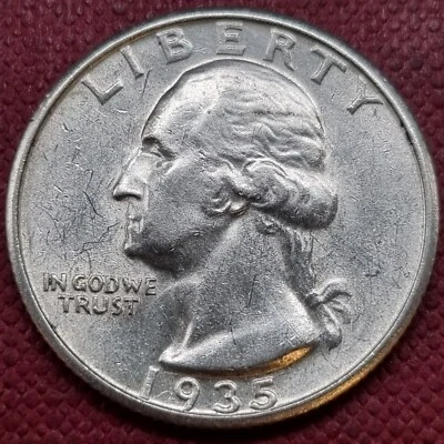 1935 S Washington Quarter 25c High Grade AU UNC #65831 - Image 1 of 2