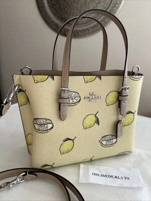 Coach CAL78 Mollie Tote Bag 25 With Lemon Print Fruit Bag Purse - Image 1 of 4