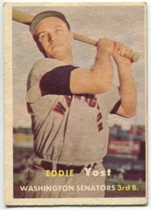1957 Topps #177 Eddie Yost Washington Senators - Picture 1 of 2