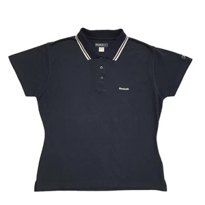 Reebok Vintage 90's Blue Sports Polo Short Sleeve T-Shirt Women's UK Size 16 - Picture 1 of 5
