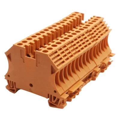 Lot of 15 Allen Bradley 1492-J4 Terminal Block, 1-Pole, 35A 600VAC/VDC, Orange - Image 1 of 4