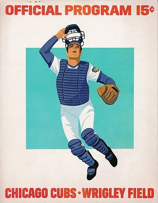 Chicago Cubs vs Pittsburgh Pirates 1973 baseball scorecard -  Ron Santo Homerun! - Image 1 of 4