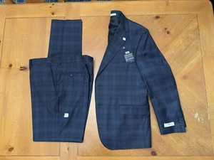 Made in USA - 44 R (38 W) Joseph Abboud - Luxury Italian Fabric, Wool, Plaid - Picture 1 of 20