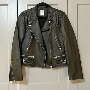 Free People We The Free Fenix Motorrad-Lederjacke klassische Schnalle schwarz Gr. Small - Bild 1 von 10