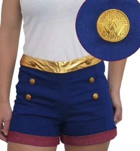 *LOT OF 2 NEW ITEMS* NEW W/TAGS WONDER WOMAN COSPLAY SHORTS SIZE S & WW84 SOCKS - Picture 1 of 8
