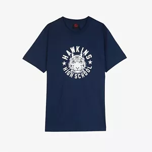 Nike x Stranger Things Tee T Shirt Hawkins High Navy Blue CK2342 419 Size Medium - Picture 1 of 7