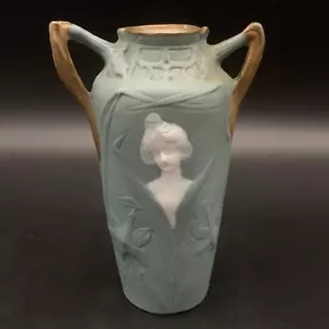 1910’s Schafer & Vater German Art Nouveau Jasperware Bisque Porcelain Bud Vase - Bild 1 von 15