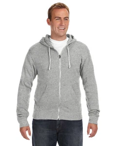 J America Adult Triblend Full-Zip Fleece Hooded Sweatshirt - JA8872 - Picture 1 of 9