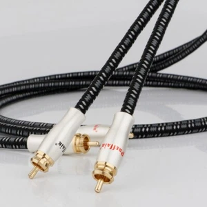 Pair Audio OCC Silver Plated RCA Cable HIFI Single Wire Gold Plated RCA Plug NEW - Picture 1 of 8