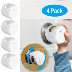 4PCS Child Door Knob Safety Cover Proof Safe Children Lock Guard Kids Toddler - Picture 1 of 10