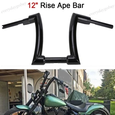 12" Rise 2" Ape Hanger Handlebar For Harley Fatboy Softail Sportster XL 48 Dyna - Изображение 1 из 4