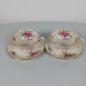 Lenox Vintage Aurora Set Of 2 Teacups And Saucers L-347 Discontinued Pattern... - Picture 1 of 14