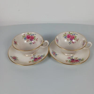 Juego de 2 tazas y platillos Lenox Vintage Aurora L-347 patrón descontinuado... Foto 1 de 4