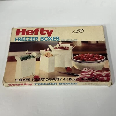 Vintage 1980 Hefty Freezer Boxes 15 Count 1 Quart Capacity - Image 1 of 2