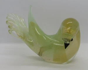 . Murano gold leaf adventurine glass dove bird ornament - signed Fornace Mian A - Picture 1 of 15